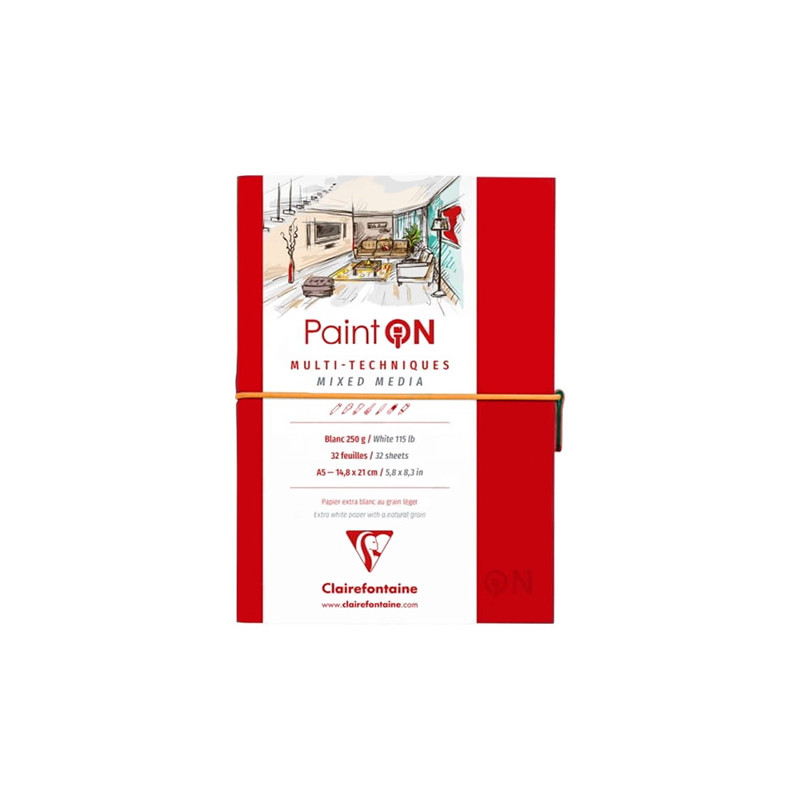 Block Clairefontaine paint on mixed media 250g 32ark red