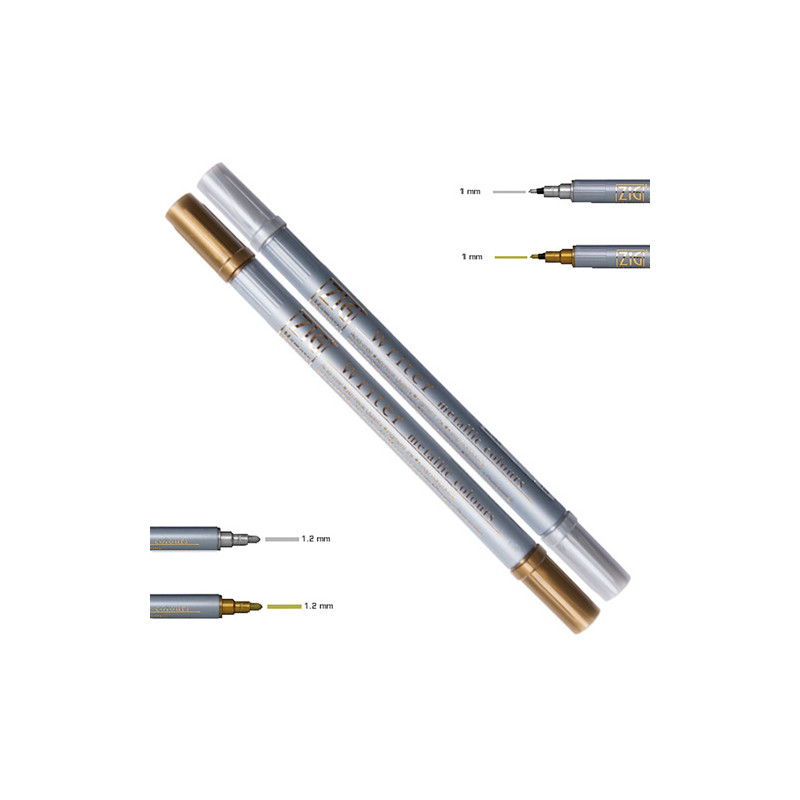 Pen Kuretake ZIG Writer Metallic Twin Colours - szal art - sklep plast