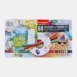 Bruynzeel colouring & drawing zestaw 60 sztuk w metalowym opakowaniu