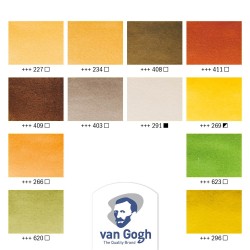 Talens van Gogh Shades of Nature Watercolor Set (12 Colors, Half-Pan)