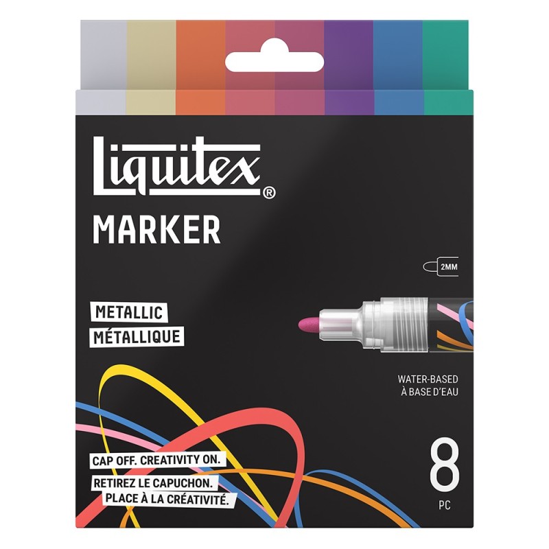 Liquitex Marker Metallic 2mm zestaw 8 sztuk
