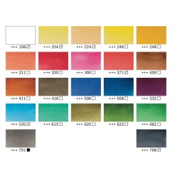 Talens Rembrandt Traditional Set of 24 Watercolor Half-Pan Paints in a Wooden Case