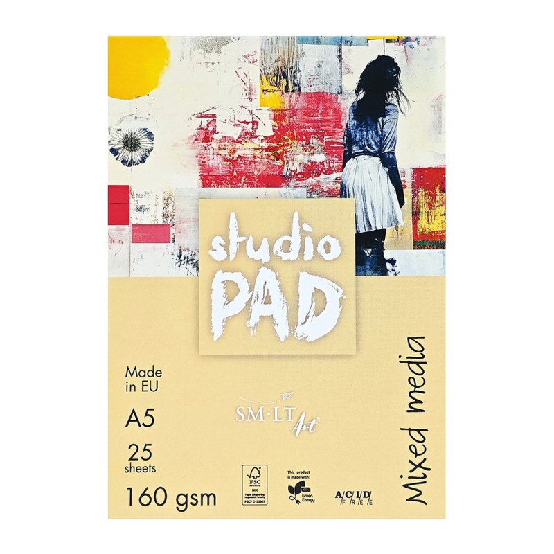 SM-LT Art Studio Mixed Media Pad, 160g, 25 sheets for drawing and painting