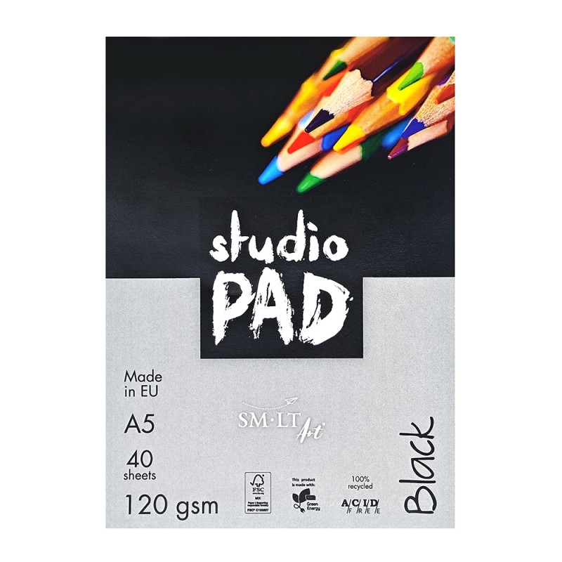 SM-LT Art Studio Pad Black 120g 40 arkuszy blok do rysowania