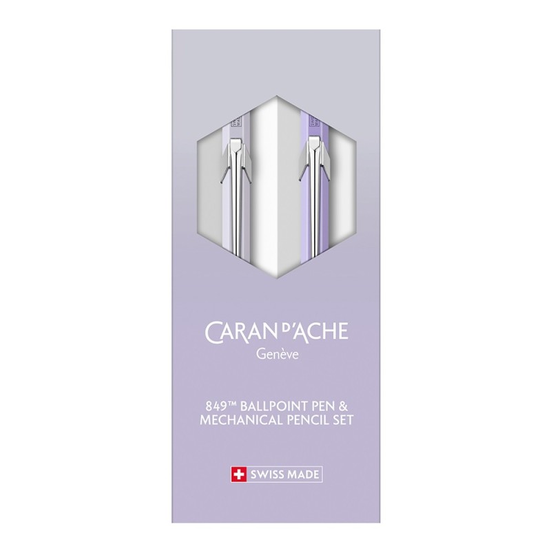 Caran d'Ache Blooming Lavender zestaw długopis i ołówek automatyczny