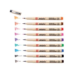 Sakura pigma brush zestaw 9 kolorowych pisaków - sklep plastyczny - sz