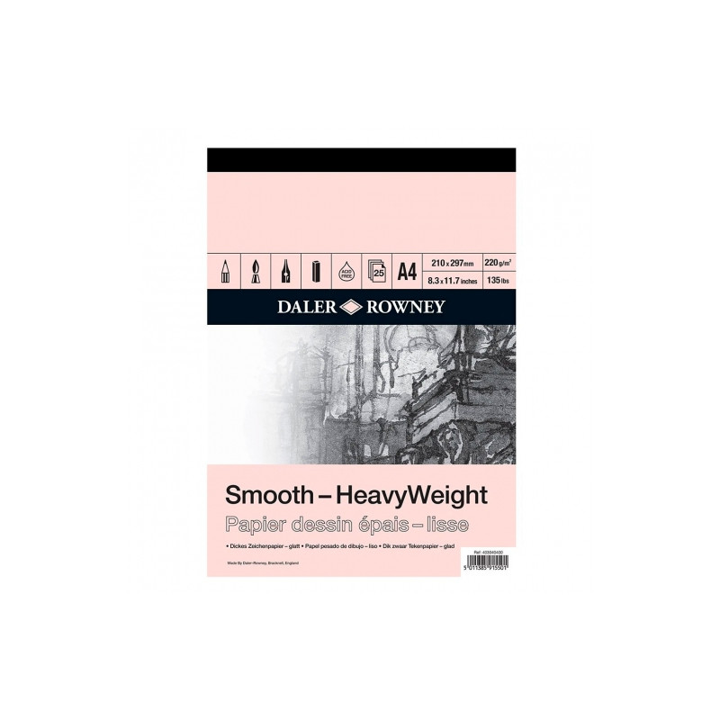 Blok Daler Rowney smooth heavy weight rysunkowy 220g 25ark - sklep pla