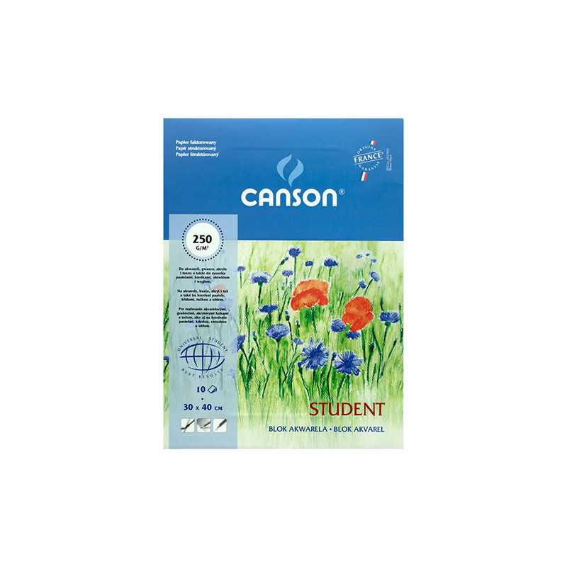 Blok Canson student do akwareli 250g 10ark - sklep plastyczny - szał d