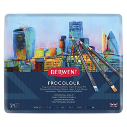 Derwent procolor set of 24 artistic pencils metal pack