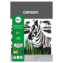 Blok Canson techniczny czarny 160g 10ark - sklep plastyczny - szał dla