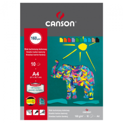 Blok techniczny kolorowy, Canson, 180 g, 10 ark. SZAŁ DLA PLASTYKÓW -