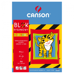 Blok Canson z papierem kolorowym 70-80g 10ark - sklep plastyczny - sza
