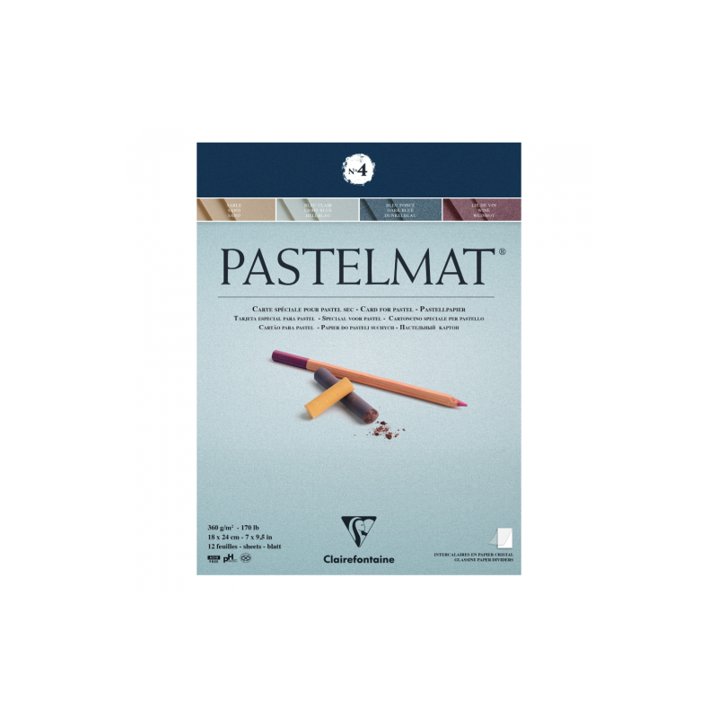 Block Clairefontaine pastelmat No. 4 360g 12 sheets