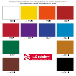 Talens artcreation zestaw farb akrylowych 12x75ml - sklep plastyczny -