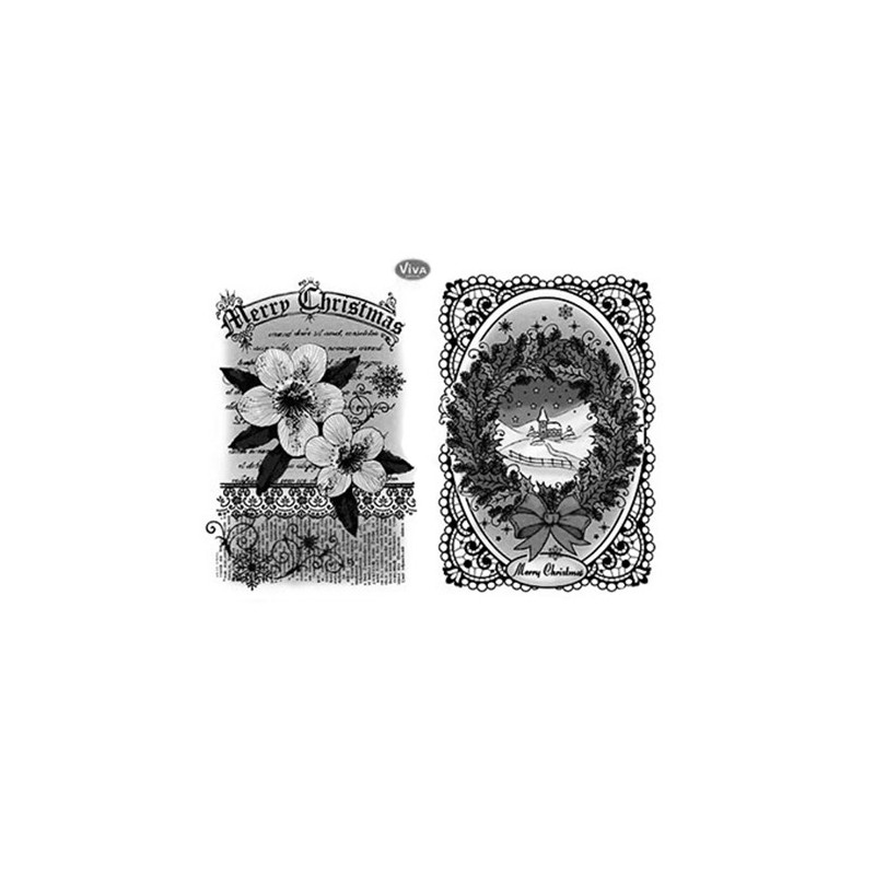 Viva Decor A5 Clear Silicone Stamps Set - 3D Christmas - szal art - sk