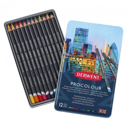 Derwent procolour zestaw 12 kredek artystycznych metal opak - sklep pl