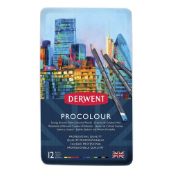 Derwent procolour zestaw 12 kredek artystycznych metal opak - sklep pl