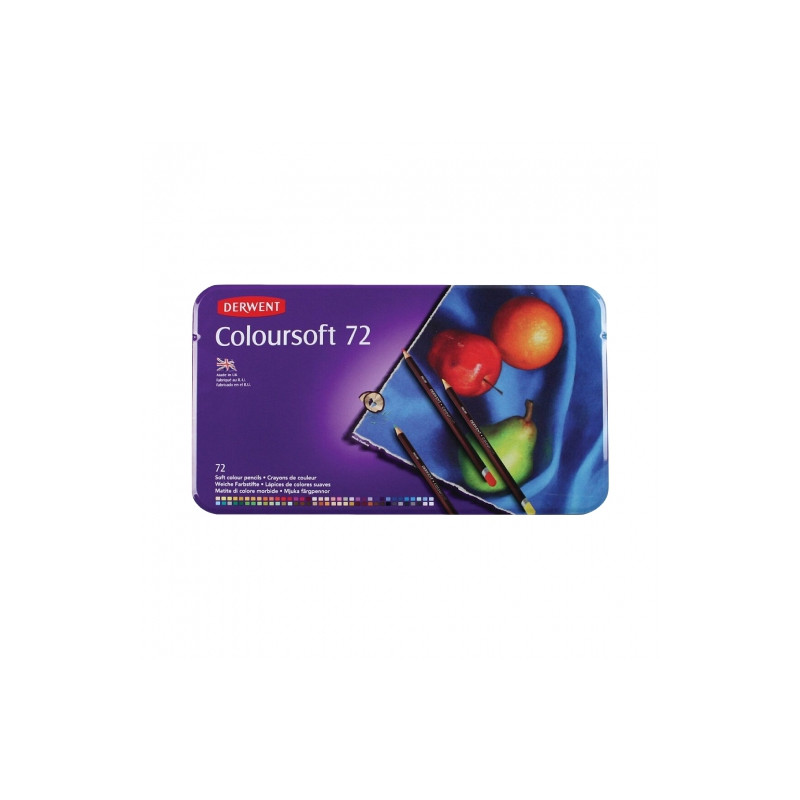 Derwent coloursoft zestaw 72 miękkich kredek metal opak - sklep plasty