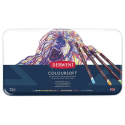 Derwent coloursoft zestaw 72 miękkich kredek metal opak - sklep plasty
