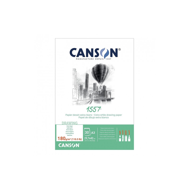 Blok Canson 1557 rysunkowy 180g 30ark - sklep plastyczny - szał dla pl
