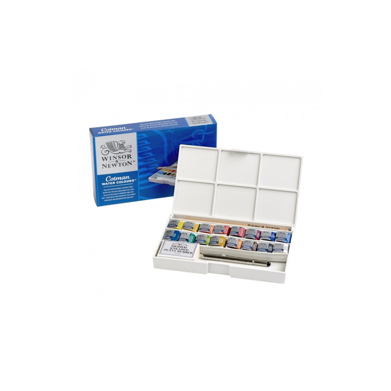 Winsor&Newton cotman deluxe sketch akwarele 16 półkostek - sklep plast