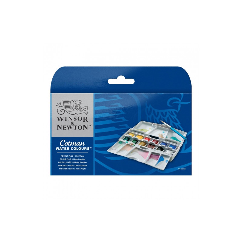 Winsor&Newton cotman watercolor paints pocket plus 12 semi-cubes