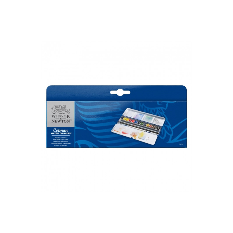 Winsor&Newton cotman blue box farby akwarelowe 12 półkostek - sklep pl