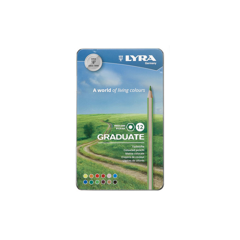 Lyra Graduate zestaw 12 artystycznych kredek metal opak - sklep plasty