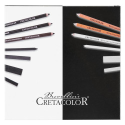 Cretacolor black & white box wood sketching set. cassette