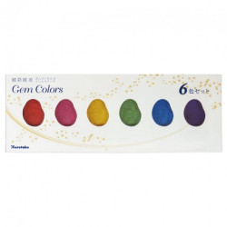 Kuretake gansai tambi gem colors set of 6 shimmering watercolors