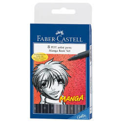 Faber-Castell set of 8 pitt artist pen manga - szal art - sklep plasty