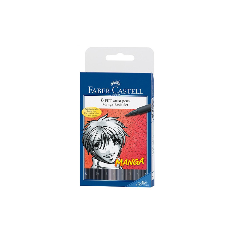 Faber-Castell set of 8 pitt artist pen manga - szal art - sklep plasty
