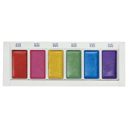 Kuretake gansai tambi gem colors zestaw 6 połyskujących akwareli - skl